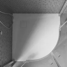 HD Marco White 80x80/90x90 SMC kompozit slim íves kőhatású zuhanytálca, 2,6 cm magas, szifon nélkül