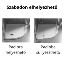HD Marco White 80x80/90x90 SMC kompozit slim íves kőhatású zuhanytálca, 2,6 cm magas, szifon nélkül