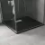   HD Marco+ Black 80x80/90x90 SMC kompozit slim szögletes kőhatású zuhanytálca, fehér ráccsal, 2,6 cm magas, szifon nélkül