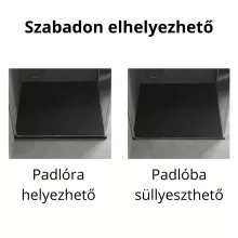 HD Marco Black 80x80 SMC kompozit slim szögletes kőhatású zuhanytálca, 2,6 cm magas, szifonnal