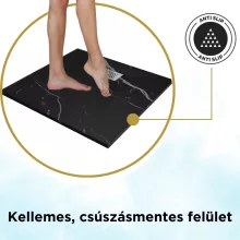 HD Marco+ Black Marble 90x90 SMC kompozit slim szögletes kőhatású zuhanytálca, krómozott ráccsal, 2,6 cm magas, szifon nélkül
