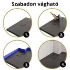 HD Marco+ Black Marble 90x90 SMC kompozit slim szögletes kőhatású zuhanytálca, fehér ráccsal, 2,6 cm magas, szifonnal