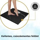 HD Marco+ Black Marble 90x90 SMC kompozit slim szögletes kőhatású zuhanytálca, fehér ráccsal, 2,6 cm magas, szifon nélkül