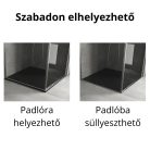 HD Marco+ Black Marble 90x90 SMC kompozit slim szögletes kőhatású zuhanytálca, fekete ráccsal, 2,6 cm magas, szifon nélkül
