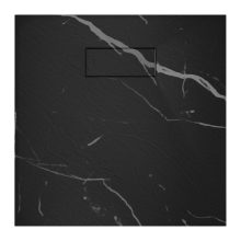 HD Marco Black Marble 80x80 SMC kompozit slim szögletes kőhatású zuhanytálca, 2,6 cm magas, szifonnal