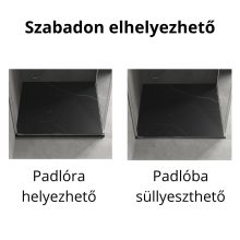 HD Marco Black Marble 80x80 SMC kompozit slim szögletes kőhatású zuhanytálca, 2,6 cm magas, szifonnal