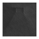 HD Marco Black 90x90 SMC kompozit slim szögletes kőhatású zuhanytálca, 2,6 cm magas, szifon nélkül