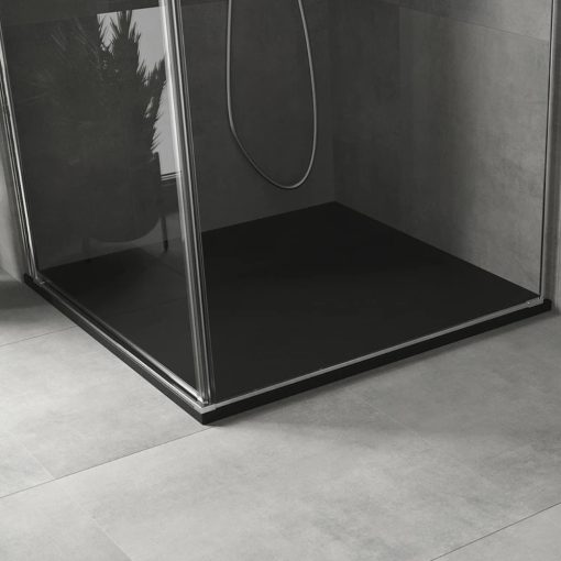 HD Marco Black 80x80/90x90 SMC kompozit slim szögletes kőhatású zuhanytálca, 2,6 cm magas, szifon nélkül