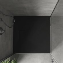 HD Marco Black 80x80/90x90 SMC kompozit slim szögletes kőhatású zuhanytálca, 2,6 cm magas, szifon nélkül