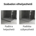 HD Marco+ Gray 80x80/90x90 SMC kompozit slim szögletes kőhatású zuhanytálca, krómozott ráccsal, 2,6 cm magas, szifon nélkül