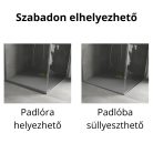 HD Marco+ Gray 90x90 SMC kompozit slim szögletes kőhatású zuhanytálca, arany színű ráccsal, 2,6 cm magas, szifon nélkül