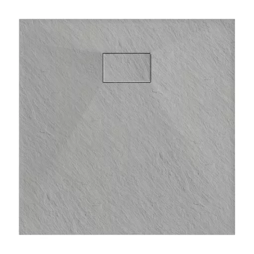 HD Marco Gray 80x80 SMC kompozit slim szögletes kőhatású zuhanytálca, 2,6 cm magas, szifonnal