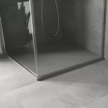 HD Marco Gray 80x80 SMC kompozit slim szögletes kőhatású zuhanytálca, 2,6 cm magas, szifonnal