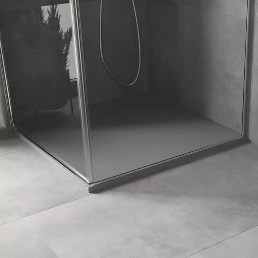 HD Marco Gray 80x80 SMC kompozit slim szögletes kőhatású zuhanytálca, 2,6 cm magas, szifonnal