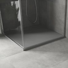 HD Marco Gray 80x80/90x90 SMC kompozit slim szögletes kőhatású zuhanytálca, 2,6 cm magas, szifon nélkül
