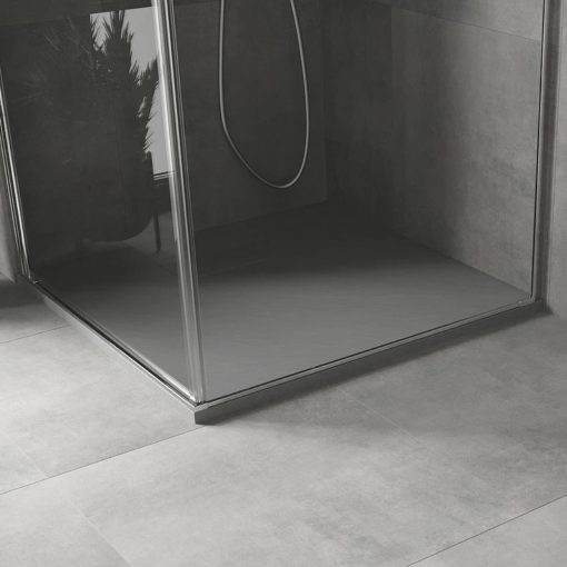 HD Marco Gray 80x80/90x90 SMC kompozit slim szögletes kőhatású zuhanytálca, 2,6 cm magas, szifon nélkül