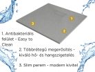 HD Marco Gray 90x90 SMC kompozit slim szögletes kőhatású zuhanytálca, 2,6 cm magas, szifon nélkül
