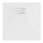 HD Marco+ White 90x90 SMC kompozit slim szögletes kőhatású zuhanytálca, fehér ráccsal, 2,6 cm magas, szifonnal