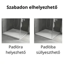 HD Marco+ White 70x70/80x80/90x90/100x100 SMC kompozit slim szögletes kőhatású zuhanytálca, fehér ráccsal, 2,6 cm magas, szifon nélkül