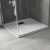 HD Marco+ White 80x80/90x90 SMC kompozit slim szögletes kőhatású zuhanytálca, fekete ráccsal, 2,6 cm magas, szifon nélkül