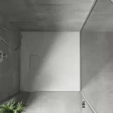 HD Marco White 70x70 SMC kompozit slim szögletes kőhatású zuhanytálca, 2,6 cm magas, szifonnal