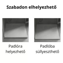 HD Marco White 70x70 SMC kompozit slim szögletes kőhatású zuhanytálca, 2,6 cm magas, szifonnal