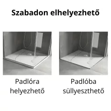 HD Marco+ White Marble 80x80/90x90 SMC kompozit slim szögletes kőhatású zuhanytálca, krómozott ráccsal, 2,6 cm magas, szifon nélkül