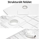 HD Marco+ White Marble 80x80/90x90 SMC kompozit slim szögletes kőhatású zuhanytálca, fehér ráccsal, 2,6 cm magas, szifon nélkül