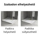 HD Marco+ White Marble 90x90 SMC kompozit slim szögletes kőhatású zuhanytálca, arany színű ráccsal, 2,6 cm magas, szifon nélkül