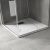 HD Marco+ White Marble 80x80/90x90 SMC kompozit slim szögletes kőhatású zuhanytálca, fekete ráccsal, 2,6 cm magas, szifon nélkül