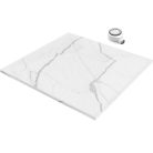HD Marco White Marble 90x90 SMC kompozit slim szögletes kőhatású zuhanytálca, 2,6 cm magas, szifonnal