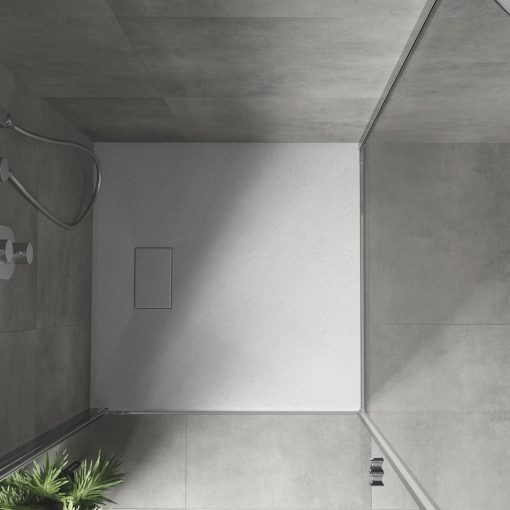 HD Marco White 70x70/80x80/90x90/100x100 SMC kompozit slim szögletes kőhatású zuhanytálca, 2,6 cm magas, szifon nélkül