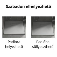 HD Marco White 70x70/80x80/90x90/100x100 SMC kompozit slim szögletes kőhatású zuhanytálca, 2,6 cm magas, szifon nélkül