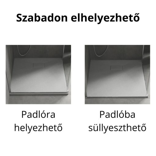 HD Marco White 70x70/80x80/90x90/100x100 SMC kompozit slim szögletes kőhatású zuhanytálca, 2,6 cm magas, szifon nélkül