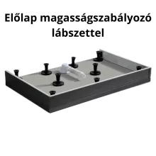 HD Marco+ Black 80x80 SMC kompozit magasított szögletes kőhatású zuhanytálca, fekete ráccsal, 15 cm magas, szifonnal