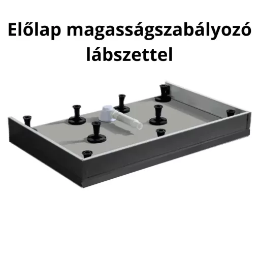HD Marco+ Black Marble 80x80 SMC kompozit magasított szögletes kőhatású zuhanytálca, arany színű ráccsal, 15 cm magas, szifonnal