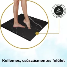 HD Marco Black Marble 90x90 SMC kompozit magasított szögletes kőhatású zuhanytálca, 15 cm magas, szifon nélkül