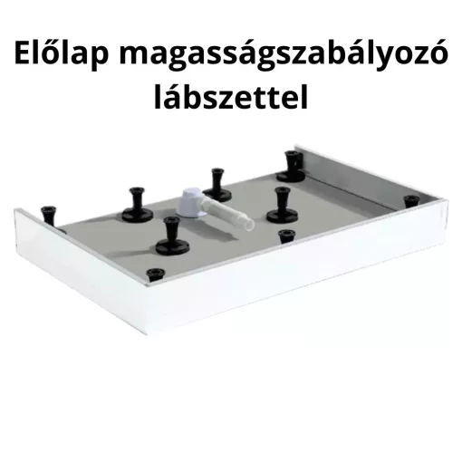 HD Marco+ White 70x70/80x80/90x90/100x100 SMC kompozit magasított szögletes kőhatású zuhanytálca, krómozott ráccsal, 15 cm magas, szifon nélkül