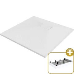   HD Marco White 70x70/80x80/90x90/100x100 SMC kompozit magasított szögletes kőhatású zuhanytálca, 15 cm magas, szifon nélkül