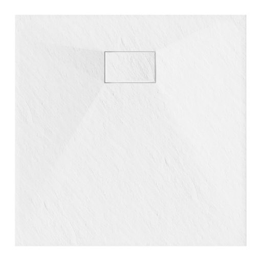 HD Marco White 80x80 SMC kompozit magasított szögletes kőhatású zuhanytálca, 15 cm magas, szifon nélkül