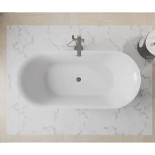 HD Denver ovális térben álló akril kád fényes króm túlfolyóval és click-clack leeresztővel, 160x75x58 cm