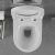 HD Lea Glossy White perem nélküli mély öblítésű íves fali WC compact "A" tetővel és fényes króm zsanérral