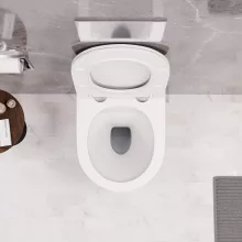 HD Lea Matt White perem nélküli mély öblítésű íves fali WC tető nélkül