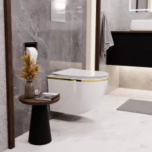HD Lea Gold-Stripe perem nélküli mély öblítésű íves fali WC tető nélkül