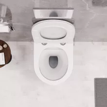 HD Lea Gold-Stripe perem nélküli mély öblítésű íves fali WC tető nélkül