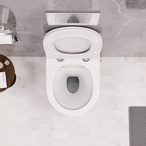HD Lea Gold-Stripe perem nélküli mély öblítésű íves fali WC tető nélkül