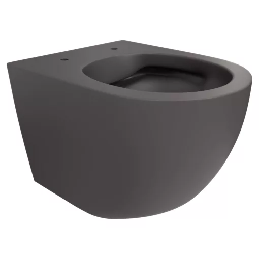 HD Lea Matt Antracit perem nélküli mély öblítésű íves fali WC tető nélkül