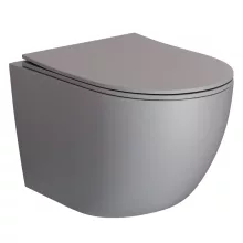 HD Lea Matt Grey perem nélküli mély öblítésű íves fali WC tető nélkül