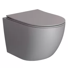   HD Lea Matt Grey perem nélküli mély öblítésű íves fali WC tető nélkül