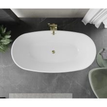 HD Aurora Black&White 170x75 ovális térben álló akril kád fényes arany túlfolyóval és click-clack leeresztővel